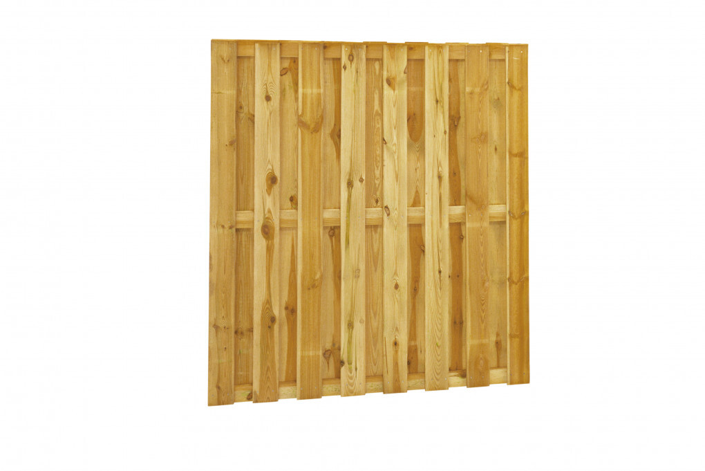 Plankenscherm | Grenen hout | geschaafd | 18 planken van 13 mm | 180 x 180 cm | recht | groen behandeld