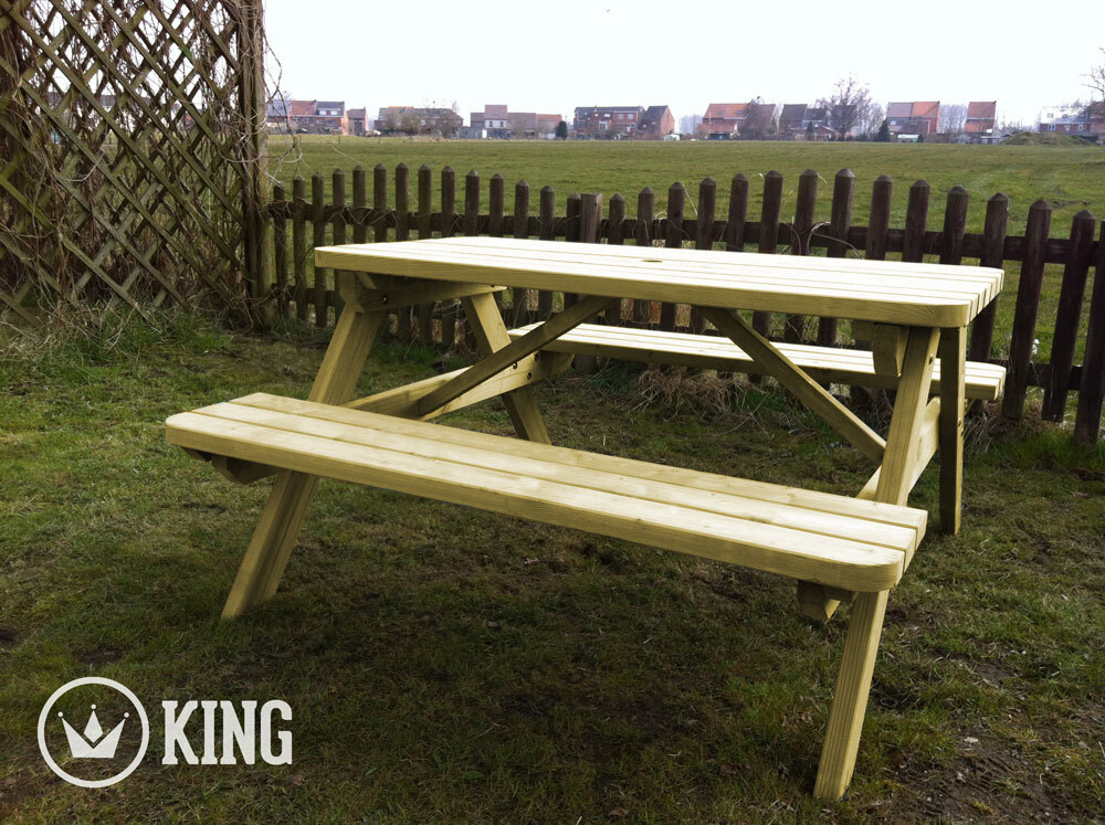 <BIG><B>KING ® Table de pique-nique 1.40m / 4cm d'épaisseur</B></BIG>