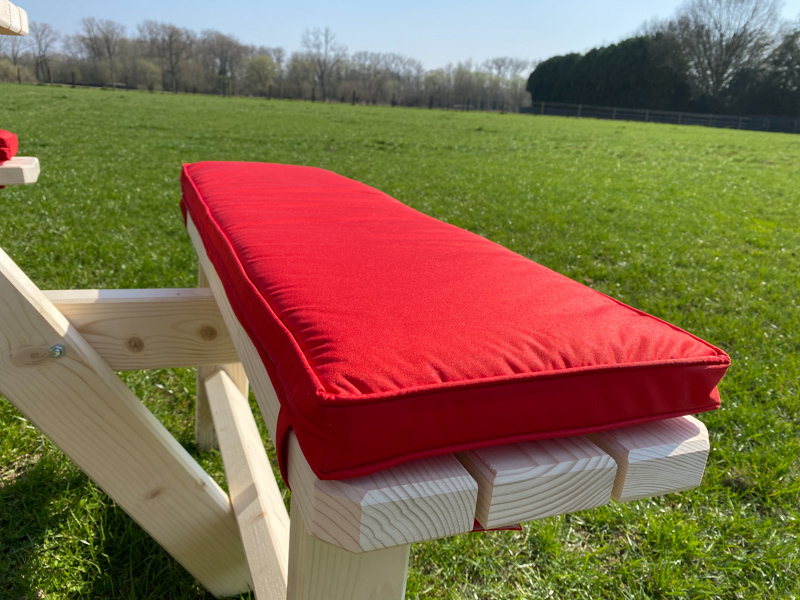 Picknicktafel kussen rood 96cm