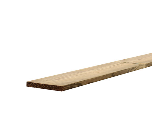 180 cm (2,0 x 20,0) | Geschaafde plank | Grenen Tuinhout | Recht | Groen Behandeld