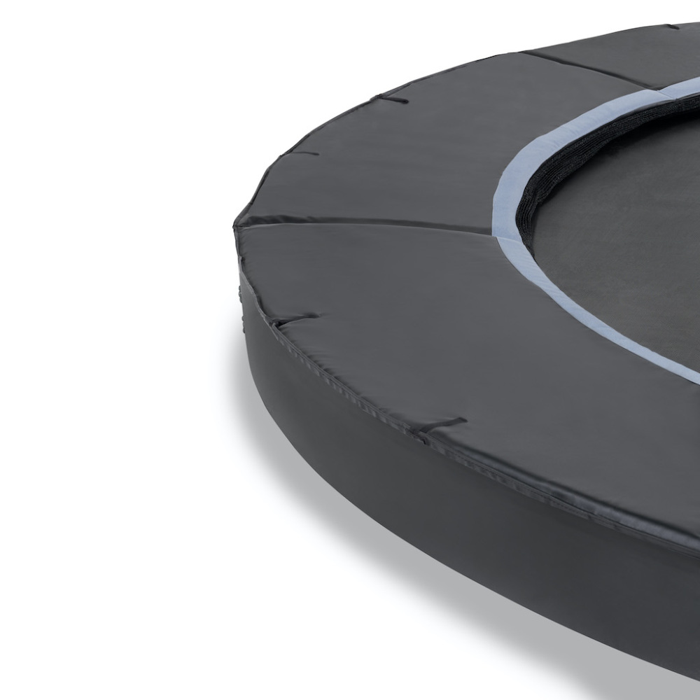 EXIT Dynamic groundlevel trampoline diameter 366cm met Freezone veiligheidstegels - zwart