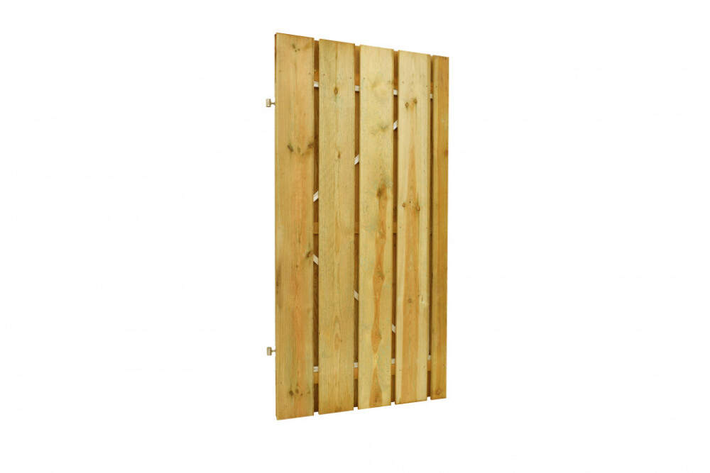 Plankendeur| Grenen fijnbezaagd | verstelbaar stalen frame | 100 x 200 cm | recht | groen behandeld