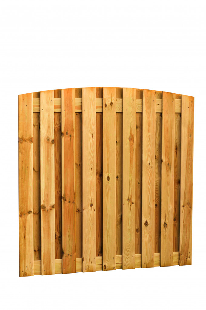 Plankenscherm | Grenen hout | geschaafd | 19 planken van 15 mm | 180 x 180 cm | verticaal toog | groen behandeld