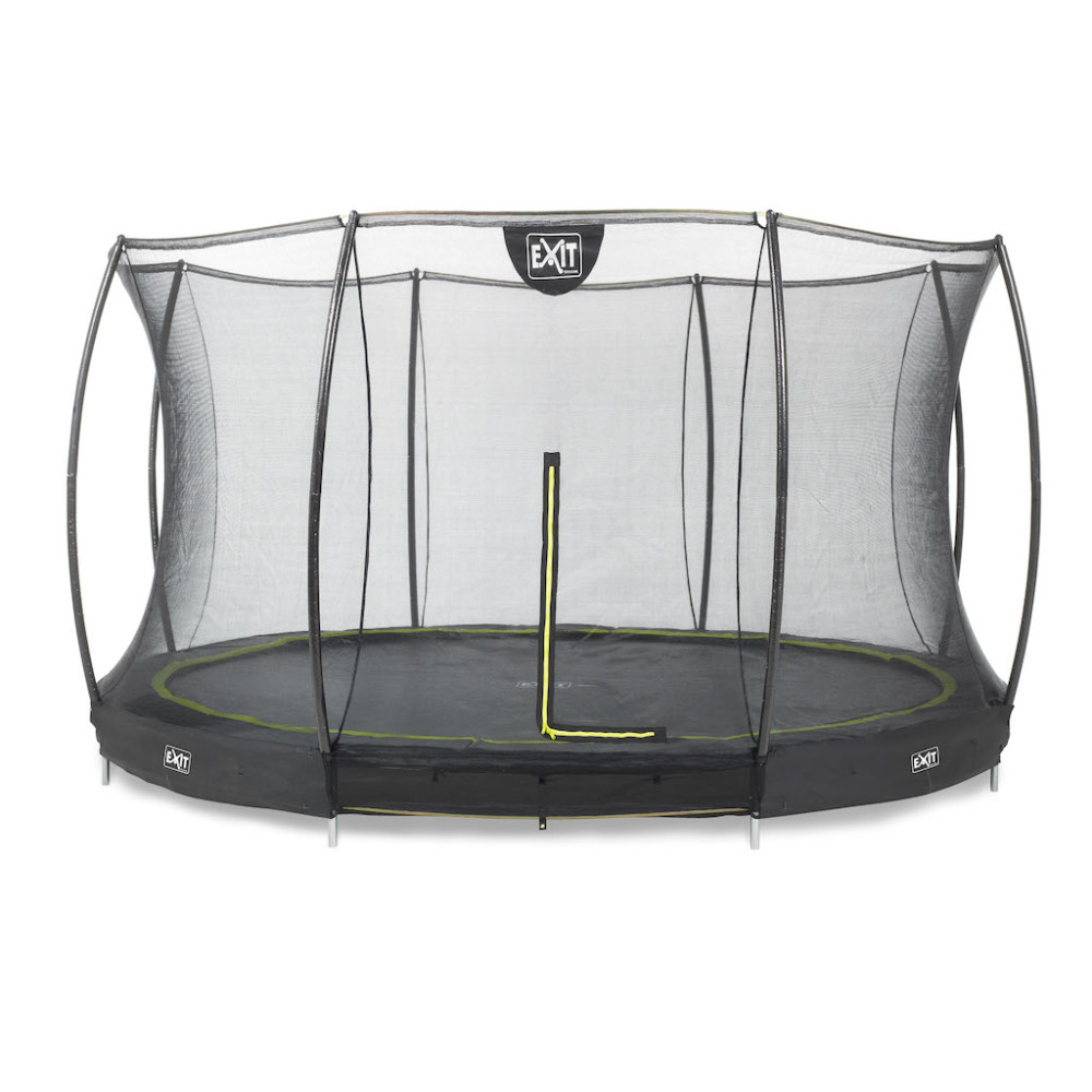 EXIT Silhouette inground trampoline diameter 366cm met veiligheidsnet- zwart
