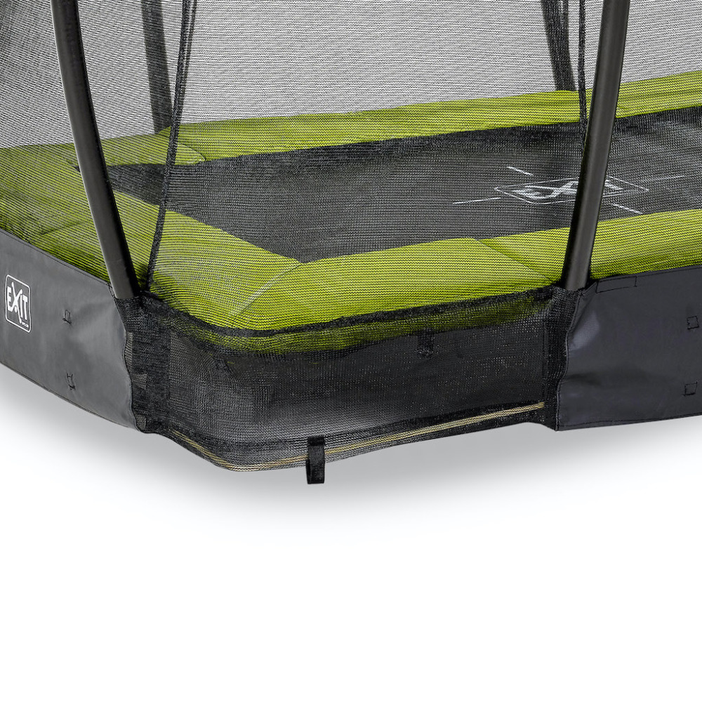 EXIT Silhouette inground trampoline 153x214cm met veiligheidsnet- groen