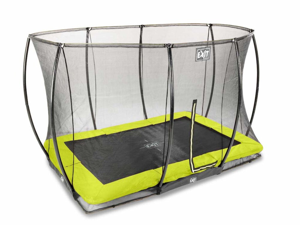 EXIT Silhouette inground trampoline 214x305cm met veiligheidsnet- groen
