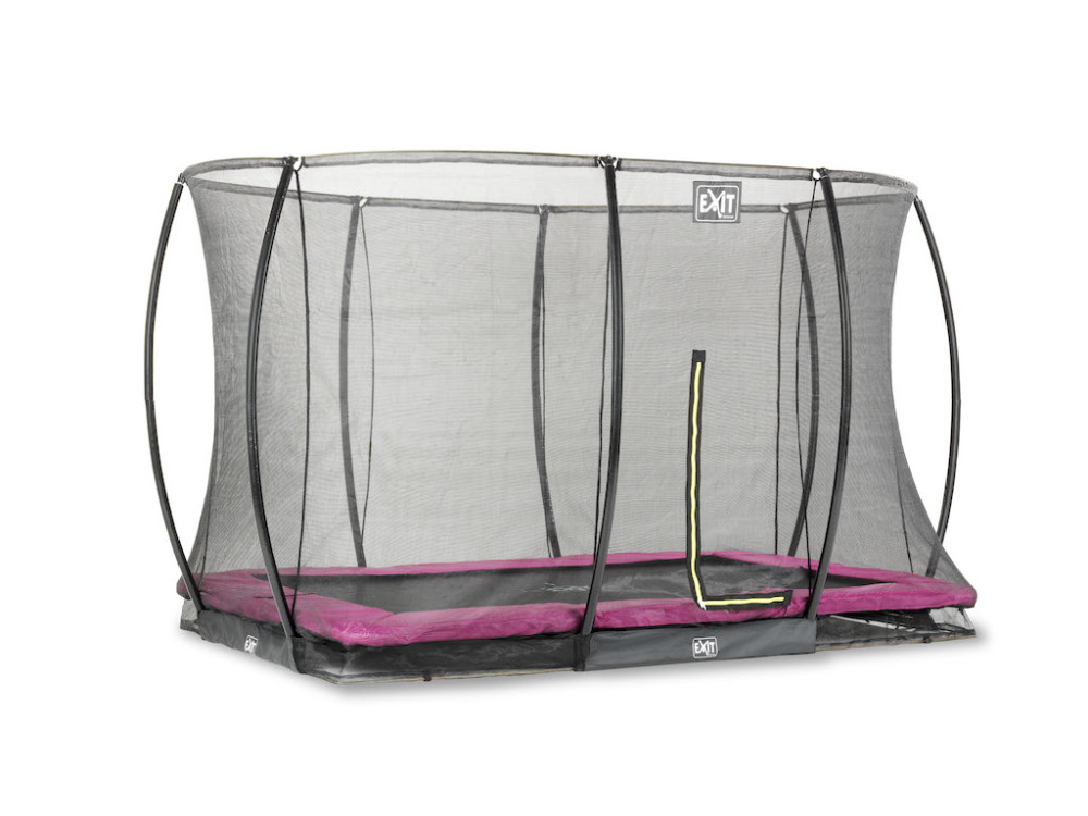 EXIT Silhouette inground trampoline 214x305cm met veiligheidsnet- roze