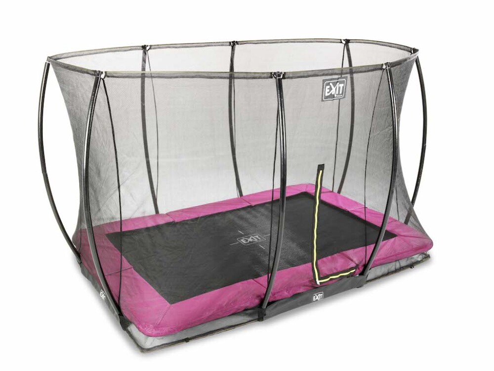 EXIT Silhouette inground trampoline 214x305cm met veiligheidsnet- roze