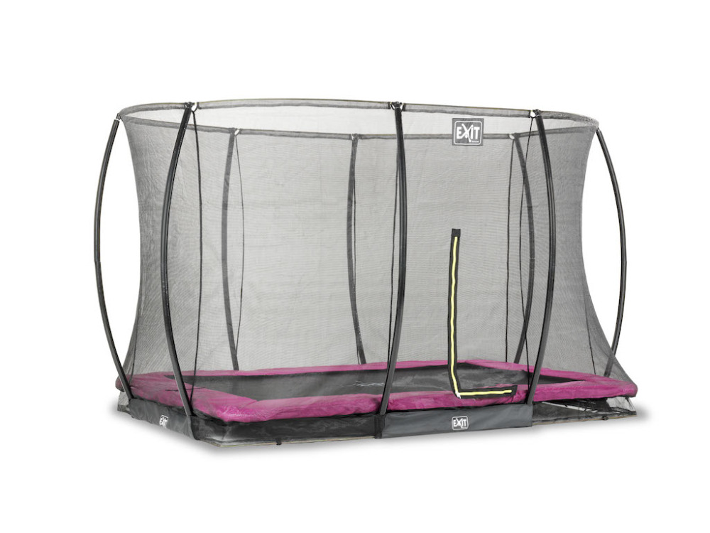 EXIT Silhouette inground trampoline 244x366cm met veiligheidsnet- roze