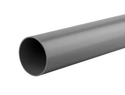 Hemelwaterafvoer PVC 8 cm, 275 cm, lang. Incl. 2 klemmen, 2 bochten en bevestigingsmaterialen.