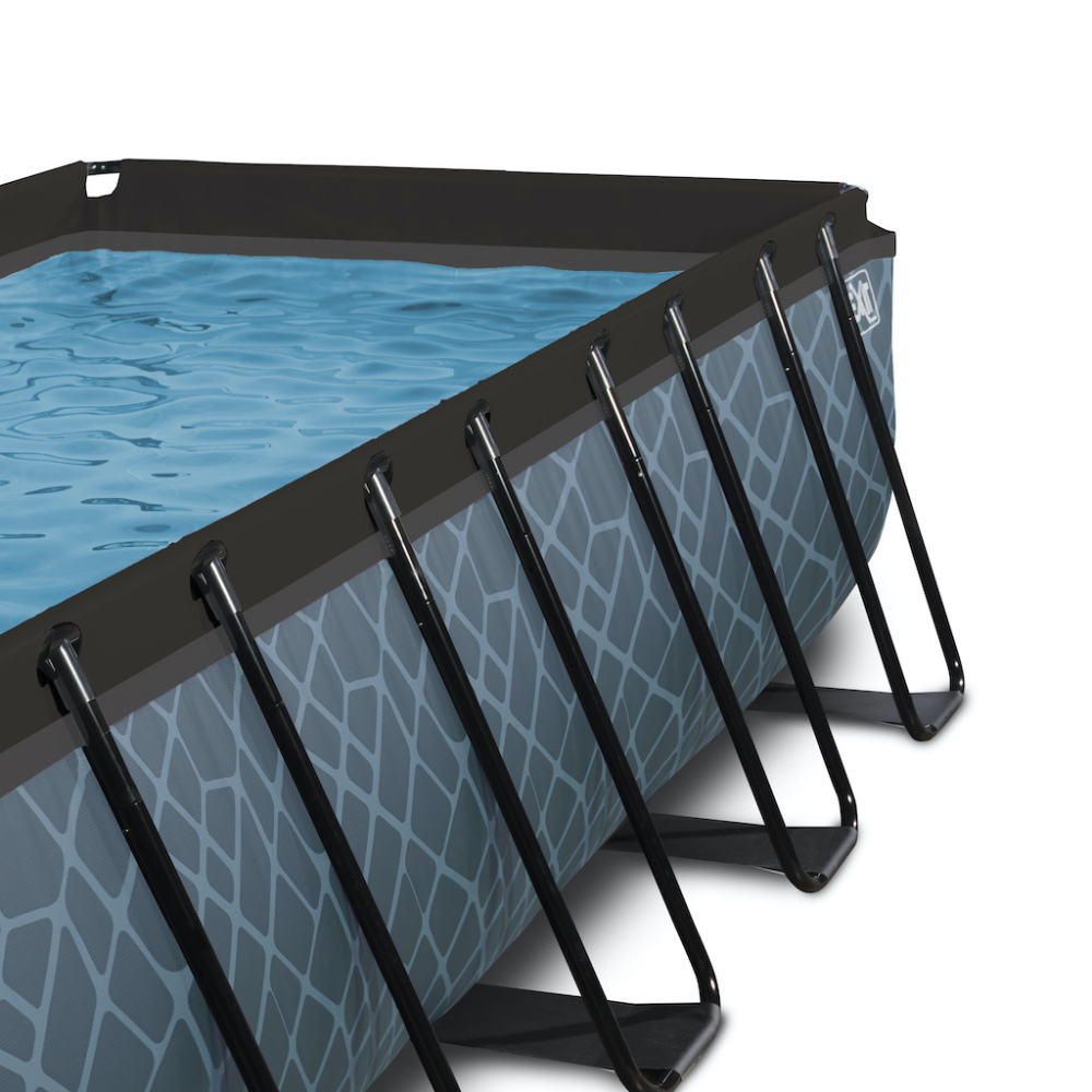 EXIT Stone zwembad 540x250cm met filterpomp - grijs