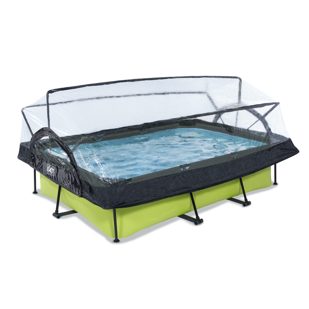 EXIT Lime zwembad 300x200x65cm met overkapping en filterpomp - groen
