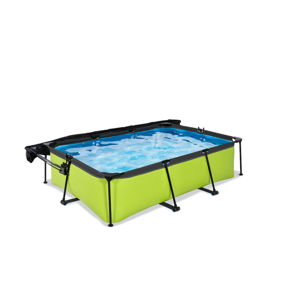 EXIT Lime zwembad 220x150x65cm met schaduwdoek en filterpomp - groen