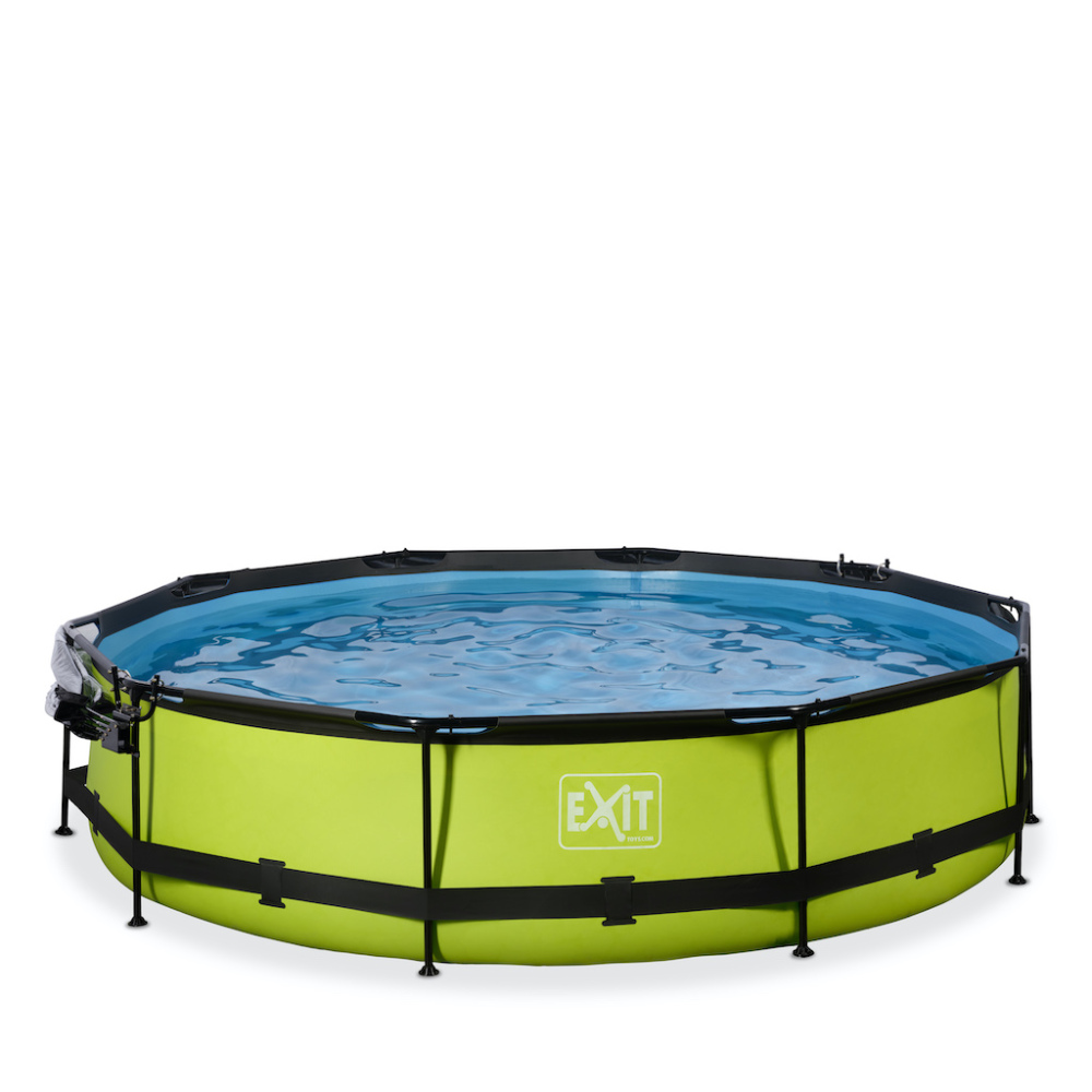 EXIT Lime zwembad diameter 360x76cm met overkapping en filterpomp - groen