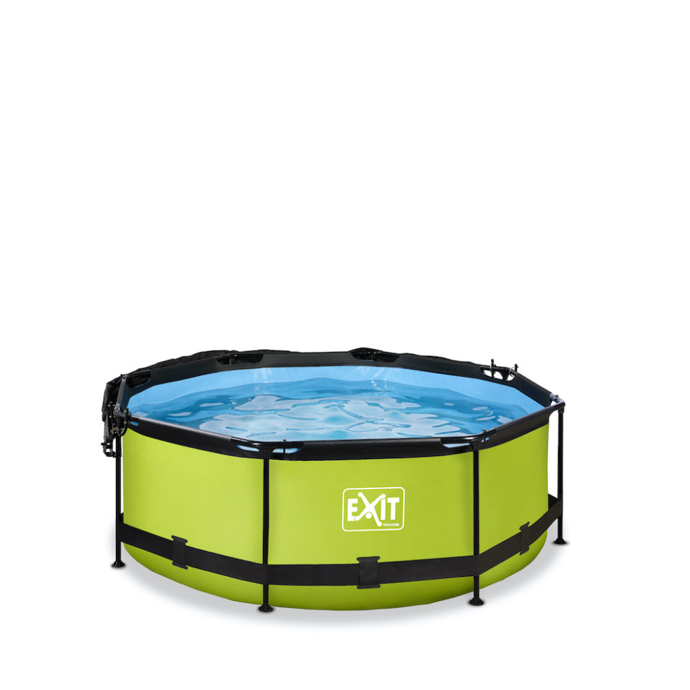 EXIT Lime zwembad diameter 244x76cm met schaduwdoek en filterpomp - groen