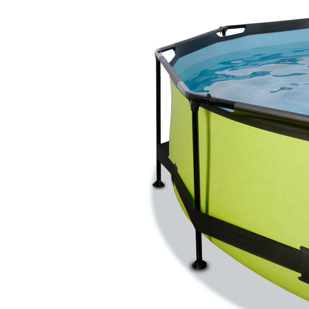 EXIT Lime zwembad diameter 244x76cm met overkapping, schaduwdoek en filterpomp - groen