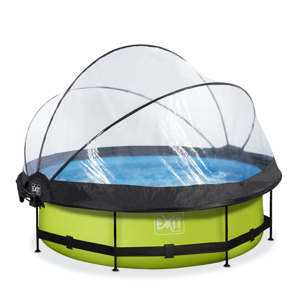EXIT Lime zwembad diameter 300x76cm met overkapping, schaduwdoek en filterpomp - groen