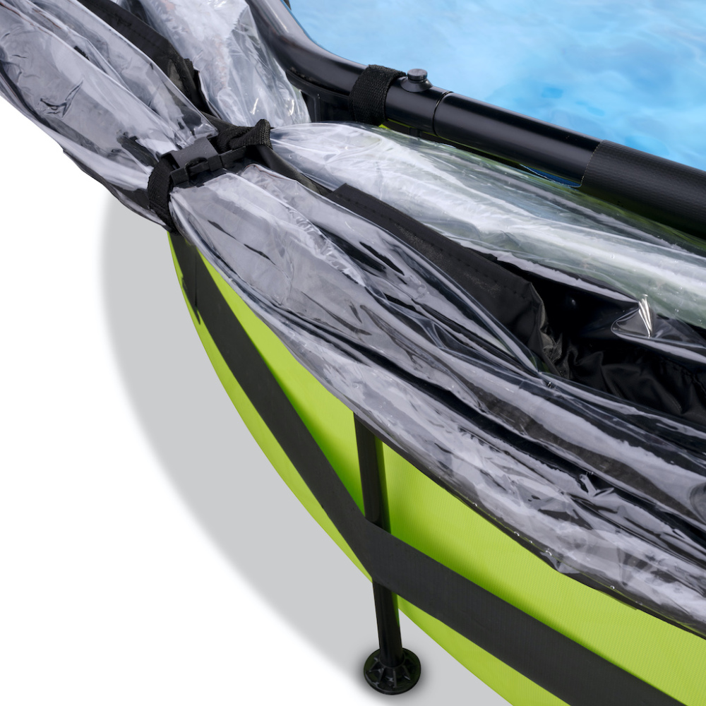 EXIT Lime zwembad diameter 360x76cm met overkapping, schaduwdoek en filterpomp - groen