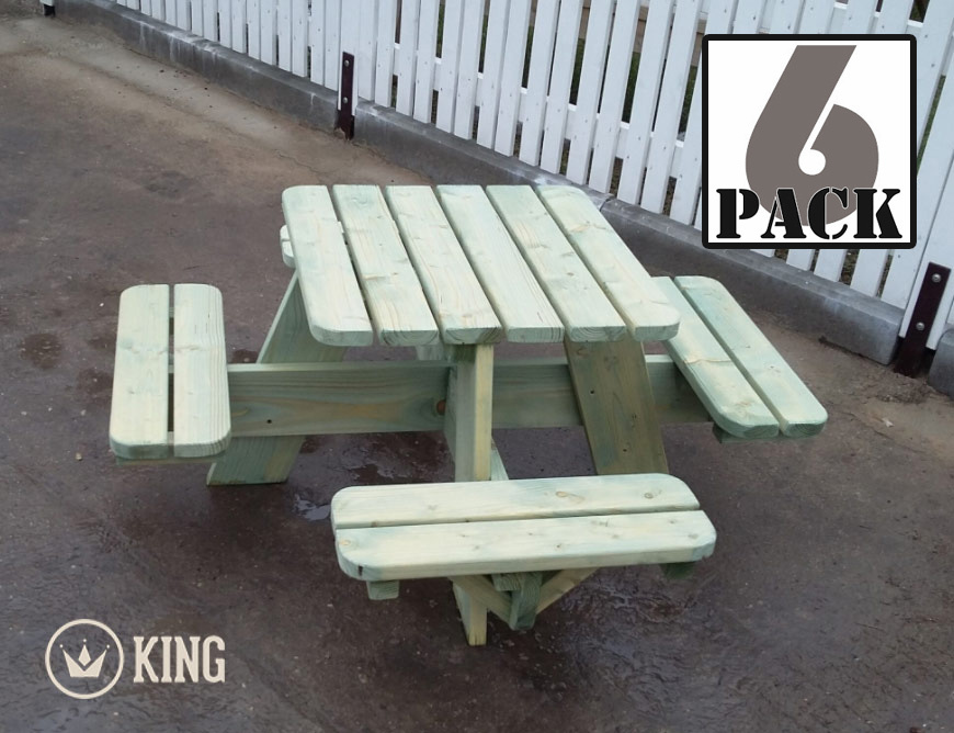 KING ® Vierkante Picknicktafel voor Kleuters (ECO) (6-PACK)