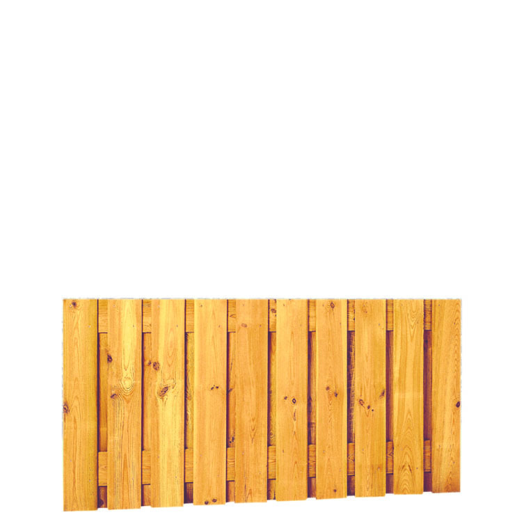 Plankenscherm | Grenen hout | geschaafd | 21 planken van 17 mm | 180 x 89 cm | verticaal recht | groen behandeld