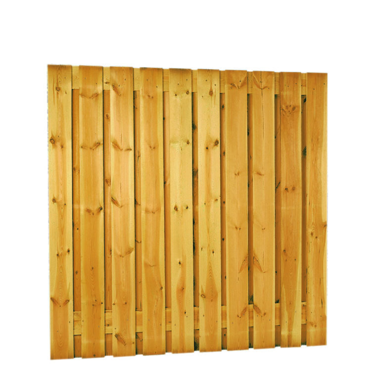 Plankenscherm | Grenen hout | geschaafd | 21 planken van 17 mm | 180 x 180 cm | verticaal recht | groen behandeld