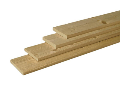 Geschaafde plank | 179 cm (1,6 x 14,0) | Vuren Tuinhout | Behandeld