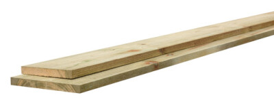 180 cm (1,9 x 14,5) | Fijnbezaagde plank | Vuren Tuinhout | Behandeld