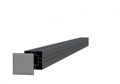 Paal | Aluminiumt | 8,4 x 8,4 x 205 cm | antraciet | Vierkant | Geannodiseerd