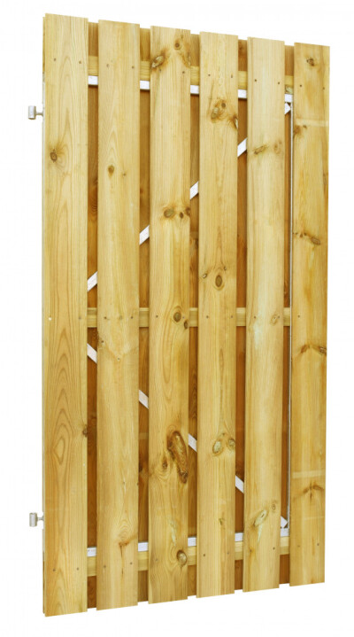 Plankendeur| Grenen hout | geschaafd | verstelbaar stalen frame | 100 x 180 cm | recht | groen behandeld