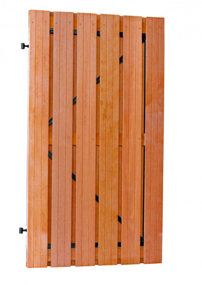 Plankendeur | Hardhouten |  verstelbaar stalen frame | 100 x 180 | recht verticaal | Onbehandeld