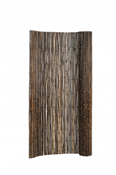 Bamboescherm | Bamboe | rol 180 x 180 cm | zwart | Horizontaal, Verticaal | Staaldraad