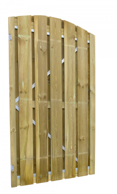 Plankendeur | Grenen | Geschaafd | verstelbaar stalen frame | 100 x 172/179 cm | linksdraaiend | groen behandeld
