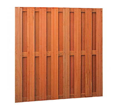 Plankenscherm | Hardhouten | geschaafd | 18 planken van 14 mm | 180 x 180 cm | verticaal/horizontaal | Onbehandeld