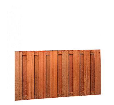 Plankenscherm | Hardhouten  | geschaafd | 17 planken van 14 mm | 180 x 90 cm | verticaal | Onbehandeld