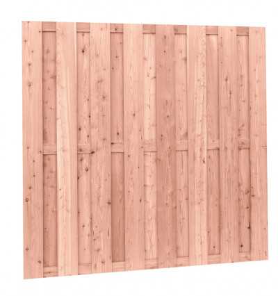 Plankenscherm | Douglas | fijnbezaagd | 18 planken van 15 mm | 180 x 180 cm | Horizontaal, Verticaal | onbehandeld