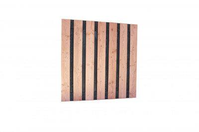 Plankenscherm | Douglas | Fijnbezaagd| 15 planken van 19 mm | 180 x 180 cm | Horizontaal, Verticaal | Onbehandeld