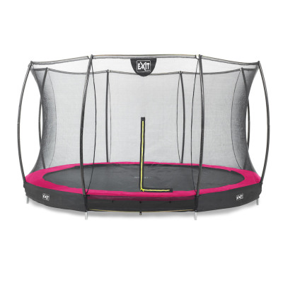 EXIT Silhouette inground trampoline diameter 366cm met veiligheidsnet- roze