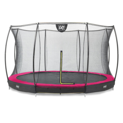 EXIT Silhouette inground trampoline diameter 427cm met veiligheidsnet- roze