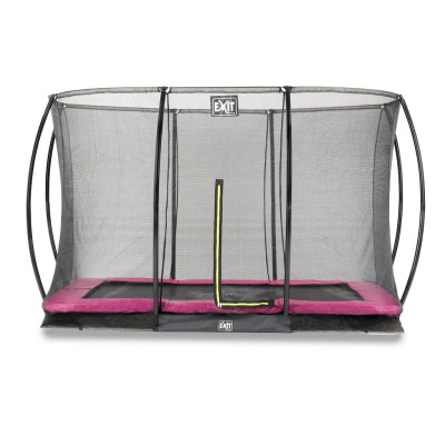 EXIT Silhouette inground trampoline 244x366cm met veiligheidsnet- roze