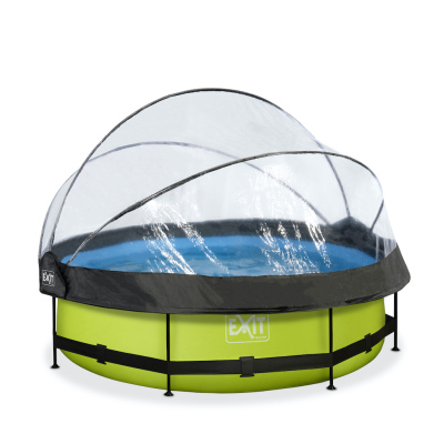 EXIT Lime zwembad diameter 300x76cm met overkapping en filterpomp - groen