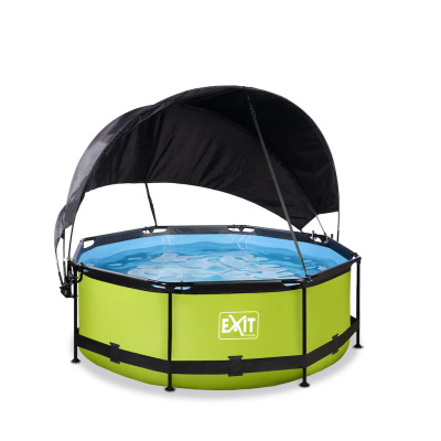 EXIT Lime zwembad diameter 244x76cm met schaduwdoek en filterpomp - groen