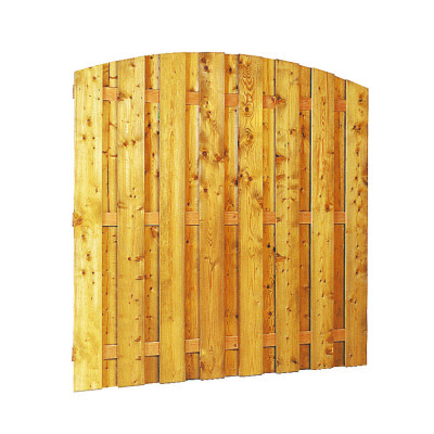 Plankenscherm | Grenen hout | geschaafd | 18 planken van 15 mm | 179 x 164/179 cm | verticaal toog | groen behandeld