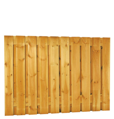 Plankenscherm | Grenen hout | geschaafd | 21 planken van 17 mm | 180 x 130 cm | verticaal recht | groen behandeld