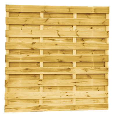 Plankenscherm | Grenen | Geschaafd | 21 planken van 15 mm | 180 x 180 cm | recht | groen behandeld