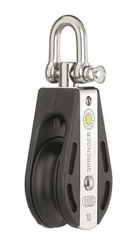 SPRENGER BLOCK 8MM WITH BALL BEARING WITH SWIVEL SHACKLE