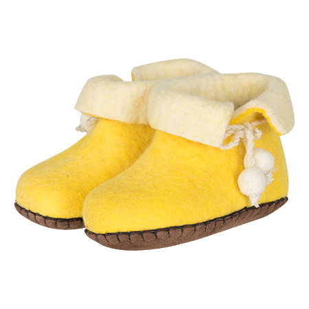 Vilten kinderslof Boots Yellow