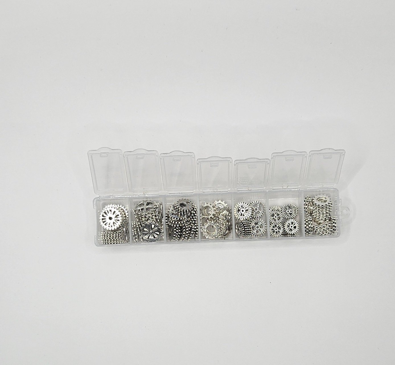 Creatieve DIY Gears set in zilver met 7 verschillende stijlen voor diverse projecten