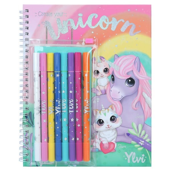 Ylvi Create your Unicorn Kleurboek met viltstiften