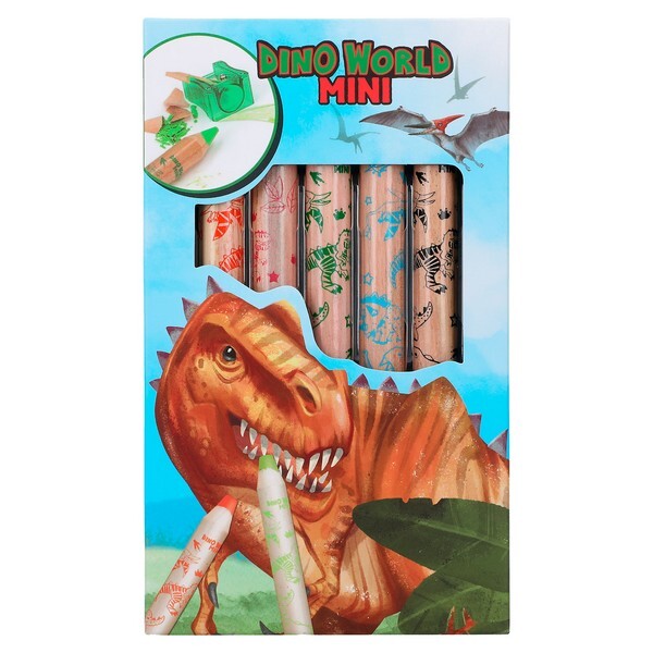 Dino World Kleurpotloden & Puntenslijper