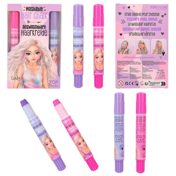 TOPModel Uitwasbare Haarkrijtstiften Roze en Paars
